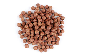 Poster - Chocolate corn balls isolated on white background