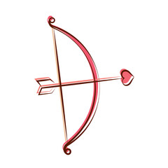 Poster - Isolated romantic arrow and arch pink love icon- Vector