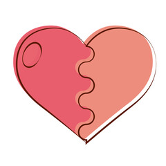 Sticker - Isolated romantic heart pink love icon- Vector