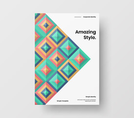 Brochure front page design layout. Vertical corporate identity A4 report cover. Modern abstract geometric vector business presentation illustration template.