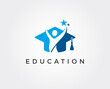 minimal education logo template - vector illustration