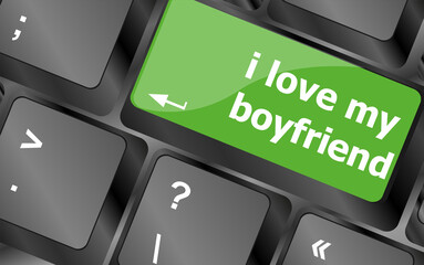 Aufkleber - i love my boyfriend button on computer pc keyboard key
