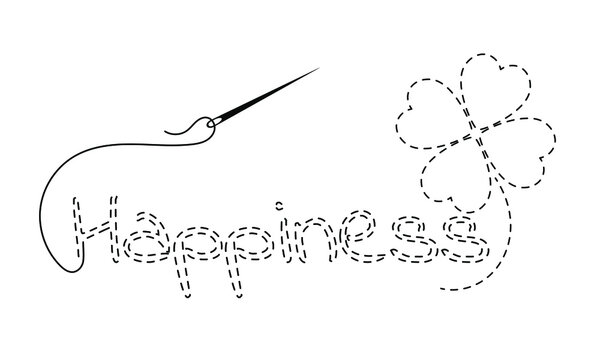 Silhouette of embroidered inscription 