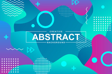 Leinwandbilder - Abstract design with dynamic liquid shapes. Colorful fluid style background for landing page, web banner, wallpaper. Minimal composition with gradients, wavy backdrop with header vector Illustration.