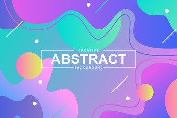 Poster - Trendy design with dynamic liquid shapes. Colorful fluid style background for landing page, graphic presentation. Vivid composition with gradients, wavy pattern with header vector Illustration.