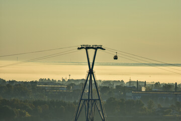  dawn over the cable car across the river