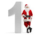 © Ljupco Smokovski - Santa claus leaning on a big number one