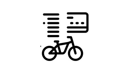 Poster - Bike Sharing Business Icon Animation Bike Share Deal And Agreement, Web Site And Phone Application, Helmet And Bicycle Parking