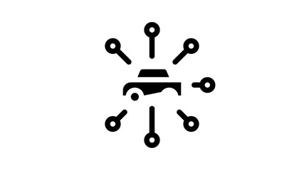 Poster - Car Sharing Business Icon Animation Car Share Deal And Agreement, Web Site And Phone Application, Key And Driver License