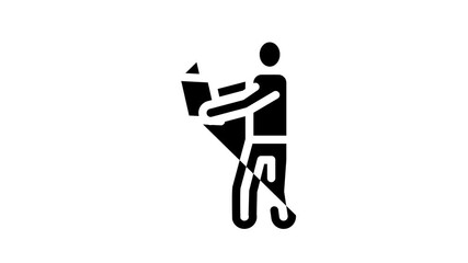 Aufkleber - Reading Library Book Icon Animation Reading And Learning, Smartphone And Computer Education E-book, Shelf With Literature