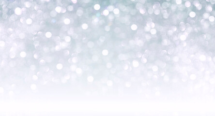 Wall Mural - winter silver blurred bokeh background, christmas