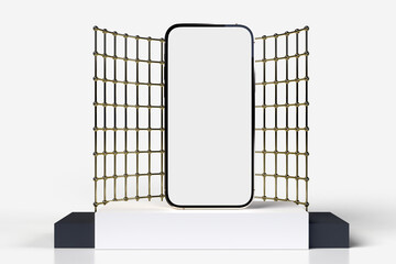 Canvas Print - mobile smartphone, cell phone mockup for mobile application, website, game, business presentations, 