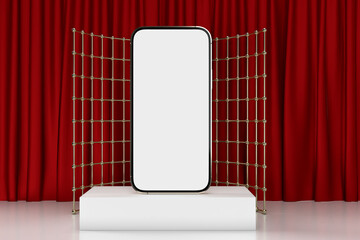 Canvas Print - mobile smartphone, cell phone mockup for mobile application, website, game, business presentations, 