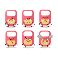 Canvas Print - Pink baby appron cartoon character with various angry expressions