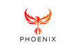 modern abstract flying phoenix bird vector icon