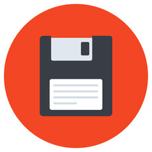 
Electronic Floppy Disc Icon In Flat Vector Design.
