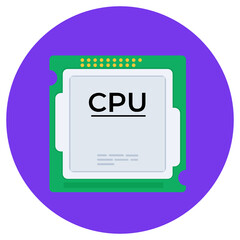 Canvas Print - 

Trendy flat rounded icon of cpu microprocessor 
