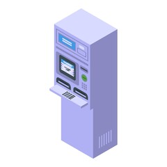 Poster - Bank atm icon. Isometric of bank atm vector icon for web design isolated on white background