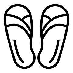 Canvas Print - Rubber sandals icon. Outline rubber sandals vector icon for web design isolated on white background