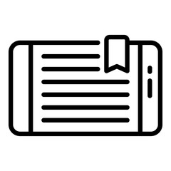 Poster - Smartphone ebook icon. Outline smartphone ebook vector icon for web design isolated on white background