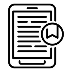 Poster - Ebook page mark icon. Outline ebook page mark vector icon for web design isolated on white background