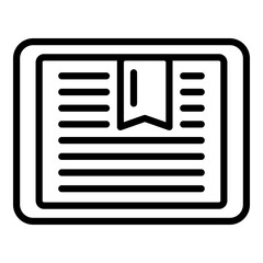 Poster - Tablet book reading icon. Outline tablet book reading vector icon for web design isolated on white background