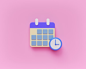 Aufkleber - Calendar Schedule icon symbol isolated. minimal style design. 3d rendering