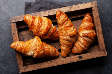 Canvas Print - Fresh croissants for breakfast