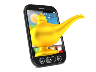 Poster - Magic lamp inside smartphone