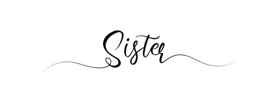 simple letter Sister script calligraphy banner black color