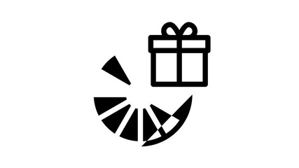 Poster - Loyalty Program For Customer Icon Animation Human Silhouette And Present In Box Or Bag, Percent Mark And Money Loyalty Program
