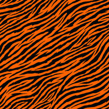 Tiger Stripes Seamless Pattern. Vector Illustration Background For Surface, T Shirt Design, Print, Poster, Icon, Web, Graphic Designs. 