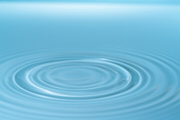 Wall Mural - drop of water drop to the surface. waves on the surface of the water from a collision