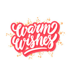 Wall Mural - warm wishes. merry christmas vector lettering greeting card.