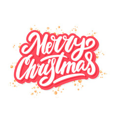 Wall Mural - Merry Christmas. Vector lettering greeting card.