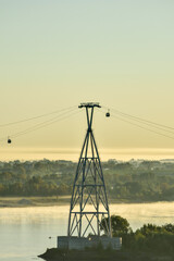  dawn over the cable car across the river