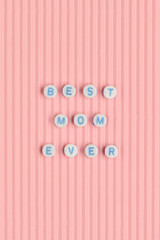 Poster - White BEST MOM EVER beads word typography