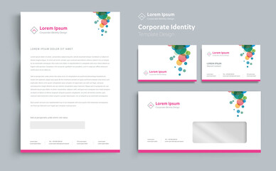 Fototapete - Corporate Business  Identity template design Vector abstract stationery , Gift Items Color promotional souvenirs elements. link digital technology set, 
