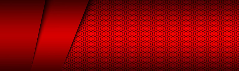 red modern material header with polygoal grid. corporate banner for your business. vector abstract w