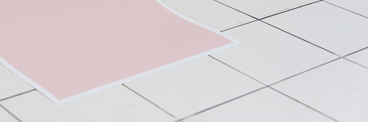 Wall Mural - pink paper mockup website banner template