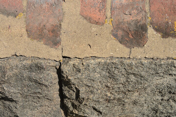 Wall Mural - Old cracked concrete and stone wall