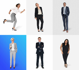 Sticker - Diverse business people characters set