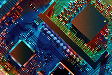 Poster - Electronic circuit board close up.