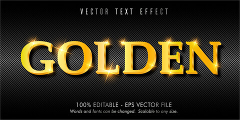 Wall Mural - Golden text, gold style editable text effect