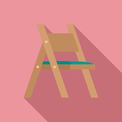 Wall Mural - Folding chair icon. Flat illustration of folding chair vector icon for web design