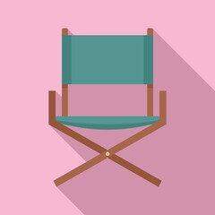 Sticker - Folding textile chair icon. Flat illustration of folding textile chair vector icon for web design