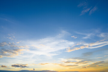 Wall Mural - sunset sky for background or sunrise sky and cloud at morning.