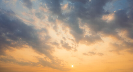 Wall Mural - sunset sky for background or sunrise sky and cloud at morning.