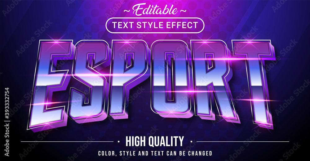 Editable text style effect - Stylish gaming esport text style.