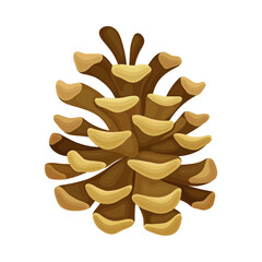 Wall Mural - Brown Pine Cone with Spirally Arranged Scales Vector Illustration